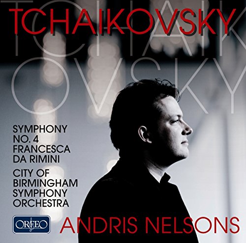 CD cover with a man in black, text "Tchaikovsky" and "Andris Nelsons" in red.
