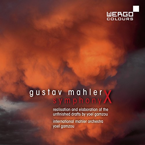 "CD cover featuring orange clouds, text 'gustav mahler symphony X', and 'WERGO COLOURS' logo."