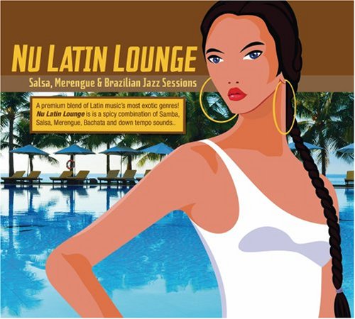 "CD cover art featuring a cartoon woman by a poolside scene."