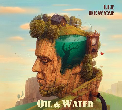 "Album cover art featuring a surreal landscape inside a human head sculpture."
