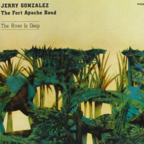 "Album cover art featuring stylized plants and abstract shapes against an orange background."