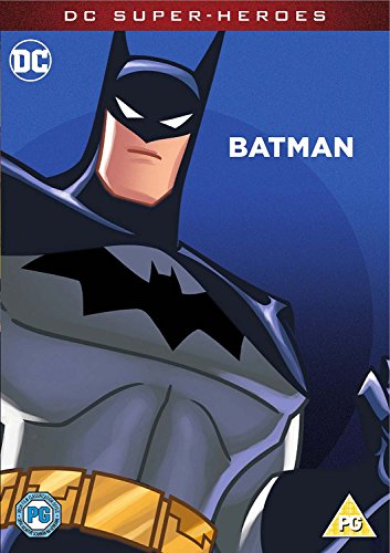 "Batman DVD cover featuring a cartoon Batman against a blue background."