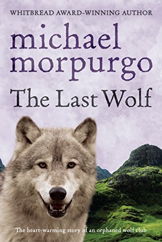 "The Last Wolf" book cover featuring a wolf's face with mountains in the background.