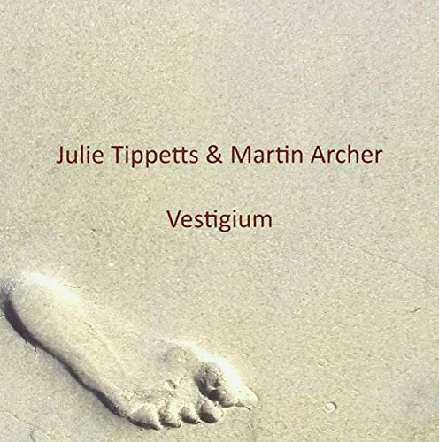 "CD cover featuring a footprint in sand with artist names and album title."