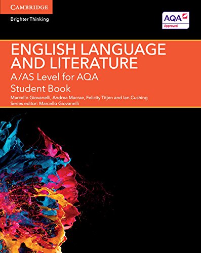 "Textbook cover with orange and black background, colorful splashes, and white text."