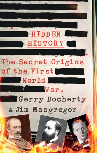 Book cover with censored text, red title, and three men's portraits at the bottom.