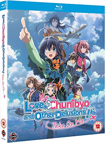 "Blu-ray case with anime characters and title 'Love, Chunibyo and Other Delusions!' against a cloudy sky."
