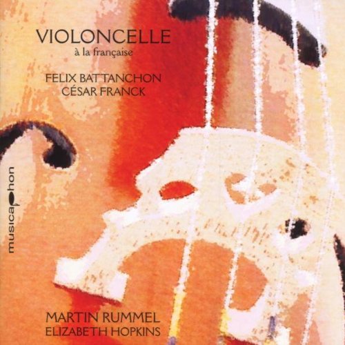 "Album cover featuring a close-up of a cello with abstract, orange-toned background and text."