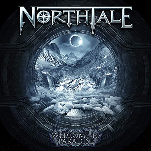 "Album cover art: 'Northtale - Welcome to Paradise' featuring a dark, icy landscape."