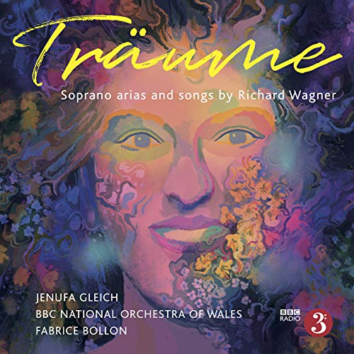 "CD cover featuring a surreal, colorful portrait of a woman's face."