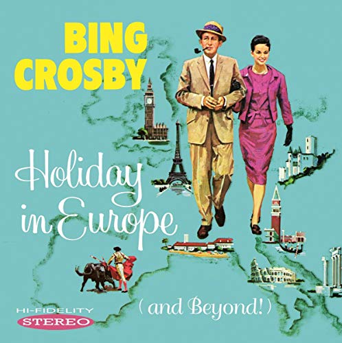 Bing Crosby album cover featuring a man and woman on a map of Europe.