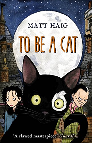 "Book cover featuring a black cat with two different colored eyes and two boys."