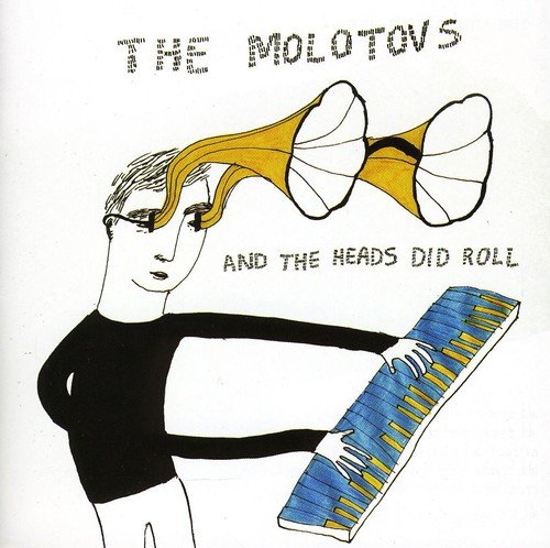 "Album cover featuring a cartoon person playing a keyboard with horns for hair."