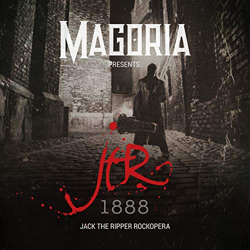 "Album cover with a figure holding a cleaver in a dark alleyway."