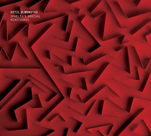 Red album cover with 3D geometric pattern and Amazon logo overlay.