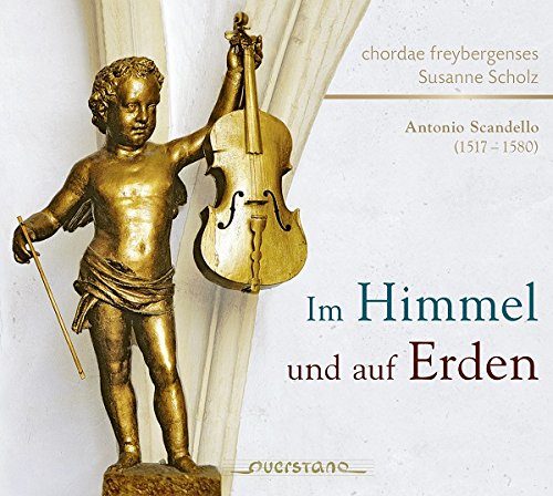 "CD cover featuring a golden statue of a boy holding a violin and bow."