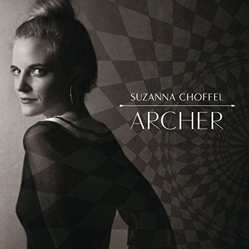 Black and white CD cover with woman and geometric pattern, featuring "Suzanna Choffel Archer" text.