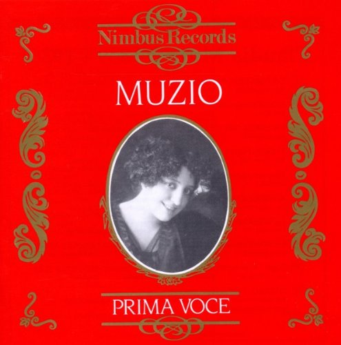 Red album cover with gold accents, featuring a black-and-white portrait of Claudia Muzio.
