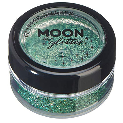 Holographic Glitter Shakers by Moon Glitter - Green - Cosmetic Festival Makeup Glitter for Face, Body, Nails, Hair, Lips - 5g