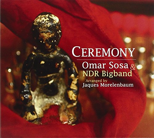 CD cover with weathered figurine on red fabric and "Ceremony" title in white text.
