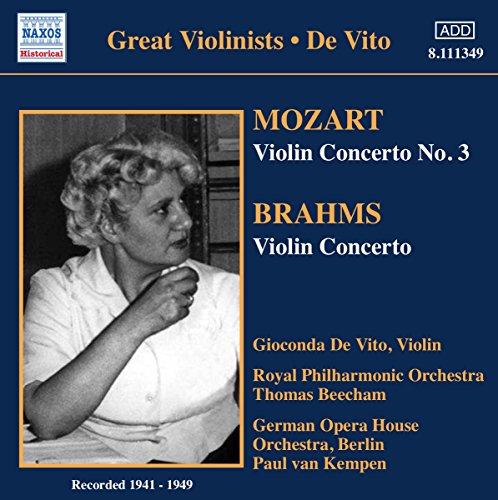 A CD cover featuring a black-and-white portrait of a woman violinist on a blue background.