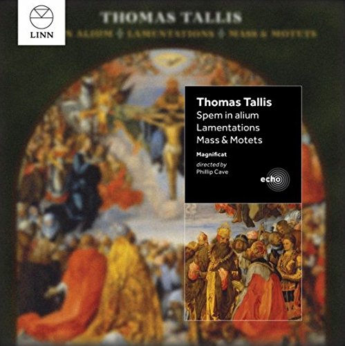"CD cover with Renaissance artwork and text overlay, featuring 'Thomas Tallis' and 'Spem in alium'."