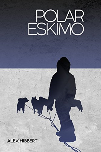 Book cover with silhouette of person pulling sled with dogs, against a snowy background.