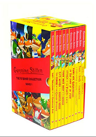 Geronimo Stilton Collection 10 Books Gift Set inc The Lost Treasure of the Emerald Eye, The Curse of the Cheese Pyramid, Cat and Mouse in a Haunted House, Four Mice Deep in the Jungle, Attack