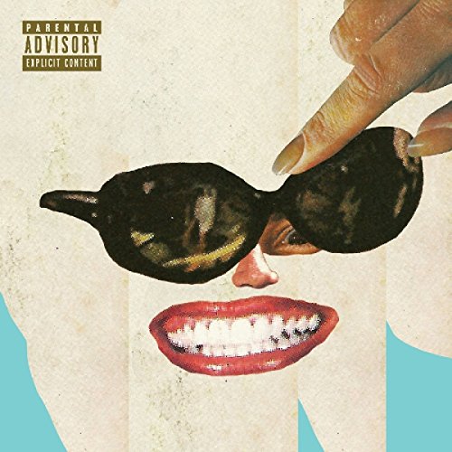 The image depicts a face wearing sunglasses, with a hand adjusting them. For accessibility purposes, a suitable alt text could be: "A face with sunglasses being adjusted by a hand."