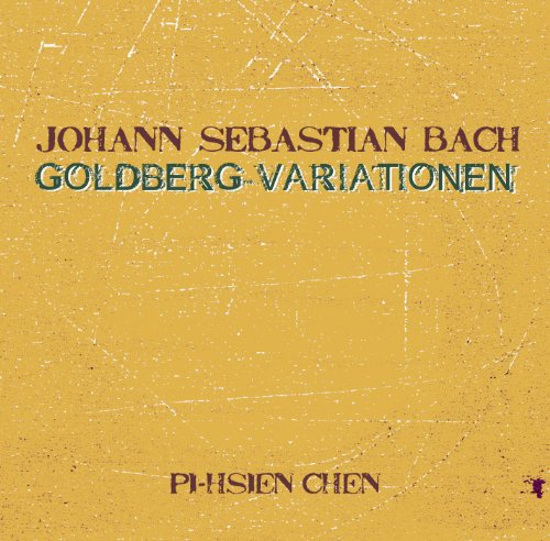 "Yellow CD cover with 'Johann Sebastian Bach' and 'Pi-Hsien Chen' text, abstract white design."