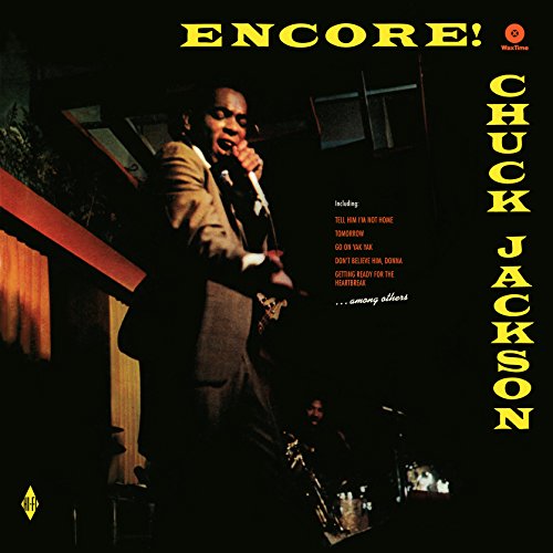 Vinyl record cover featuring Chuck Jackson singing into a microphone, with yellow text and dark background.