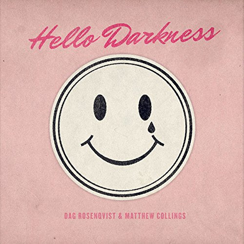 "CD cover with a crying smiley face on a pink background."