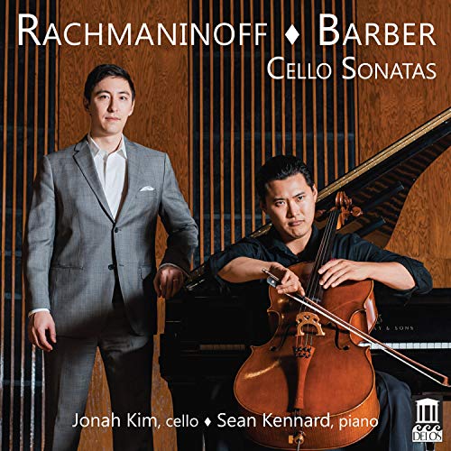 "CD cover featuring two men, one playing cello, beside a grand piano."