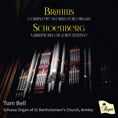 "CD cover featuring organ pipes, with text describing the music and artist."