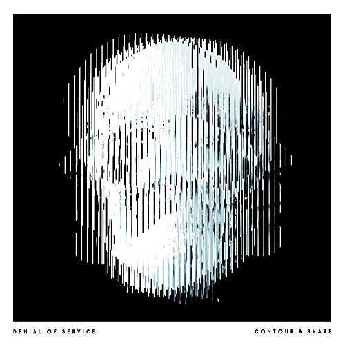 A black vinyl record cover with a white waveform design and text "DENIAL OF SERVICE" and "CONTOUR & SHAPE".