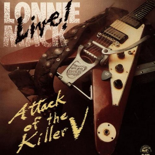 Album cover featuring a guitar with a leather-clad hand holding a slide.
