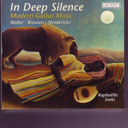 "CD cover art: surreal image of a bear, person, guitar, and full moon."