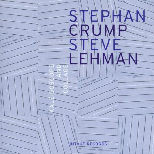 Album cover with abstract grey pattern, blue and white text, and Intakt Records logo.