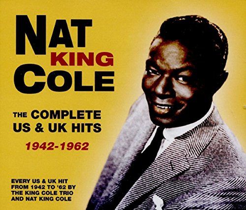 "CD cover featuring a black-and-white photo of Nat King Cole on a yellow background."