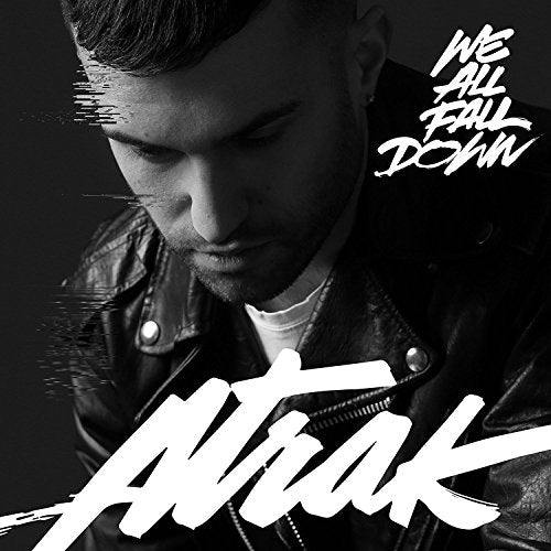 Black and white vinyl album cover with man in leather jacket and white graffiti text.