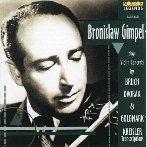 CD cover with a black-and-white photo of Bronislaw Gimpel holding a violin.