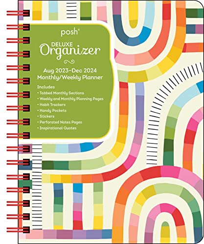 Posh: Deluxe Organizer 17-Month 2023-2024 Monthly/Weekly Hardcover Planner Calendar: Rainbow Maze