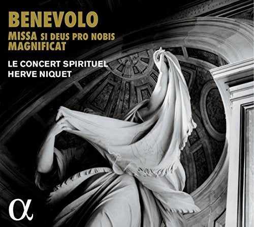 "Album cover featuring a black-and-white image of a draped figure under an ornate dome."