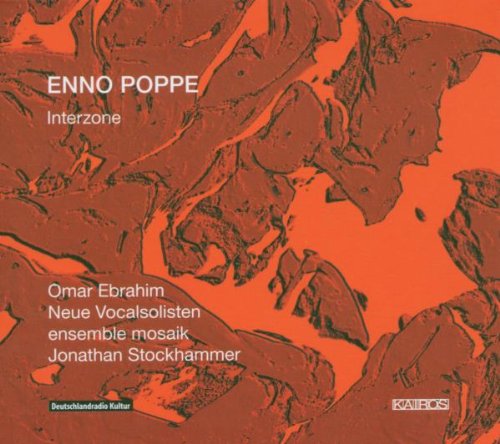 Red and orange abstract album cover with white text and black abstract shapes.
