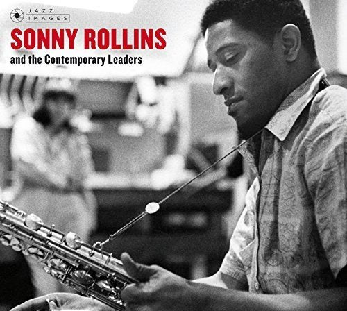 "Black and white album cover featuring Sonny Rollins playing the saxophone."
