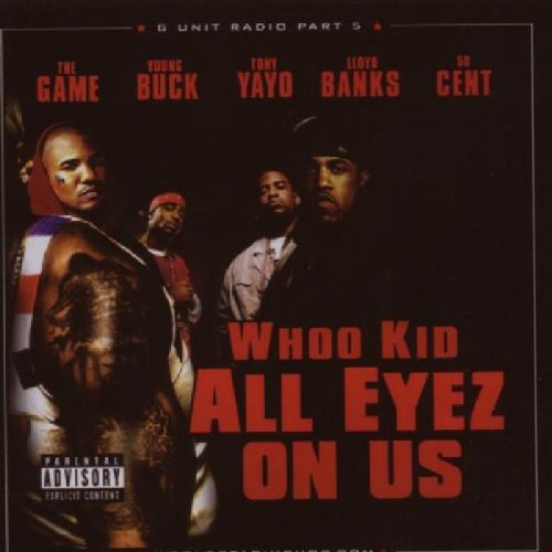 "CD cover with five men and red text on a black background."
