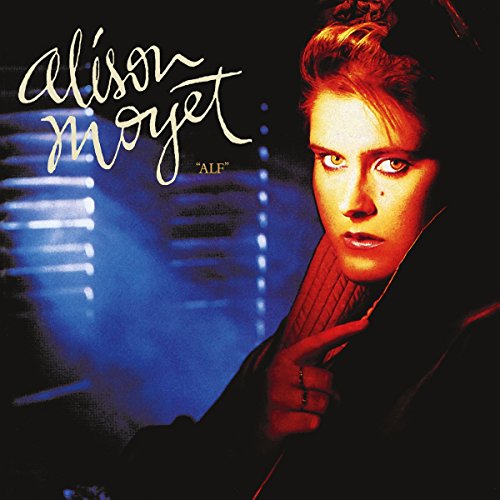 Alison Moyet's album cover featuring a woman holding a cigarette, with blue and red lighting.