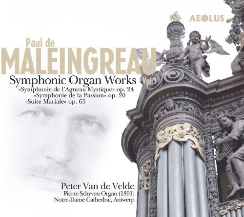 "CD cover featuring ornate organ pipes and a faded portrait."