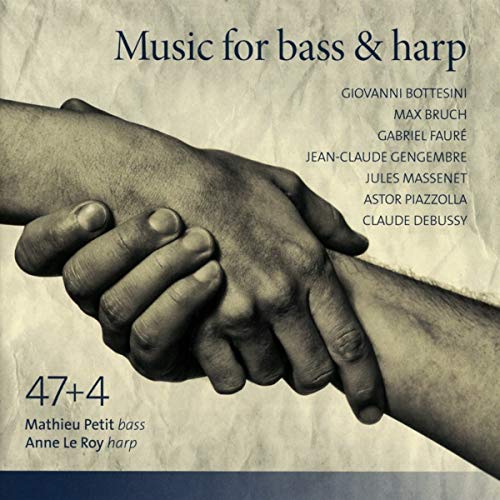 CD cover with two hands clasped, beige background, and black text listing composer names.