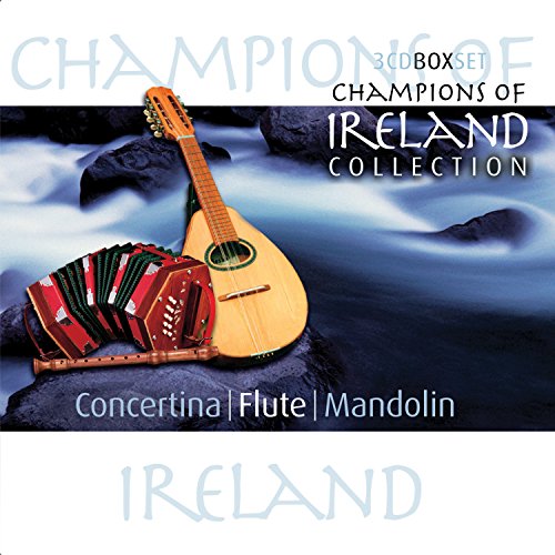 CD cover featuring a mandolin, concertina, and flute on rocks by flowing water.